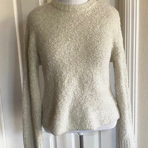 New Women's Boucle Knit Dolman Sweater Long Sleeves Oatmeal Light Heather Small